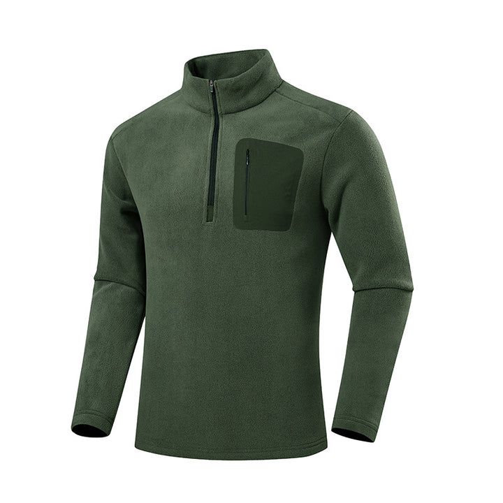 Herren Fleece-Pullover mit Viertel-Reißverschluss und verdeckter Brusttasche Echo Archiv