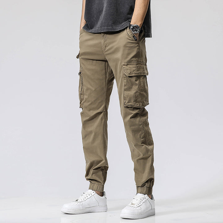 Herren Freizeits-Utility-Cargohose im Joggerstil mit teil-elastischem Bund und multifunktionalen Frontklappen Echo Archiv