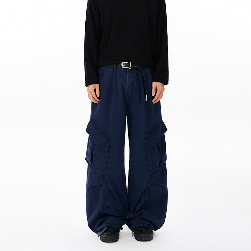 Herren weite technische Multi-Pocket Cargohose im Palazzoschnitt Echo Archiv