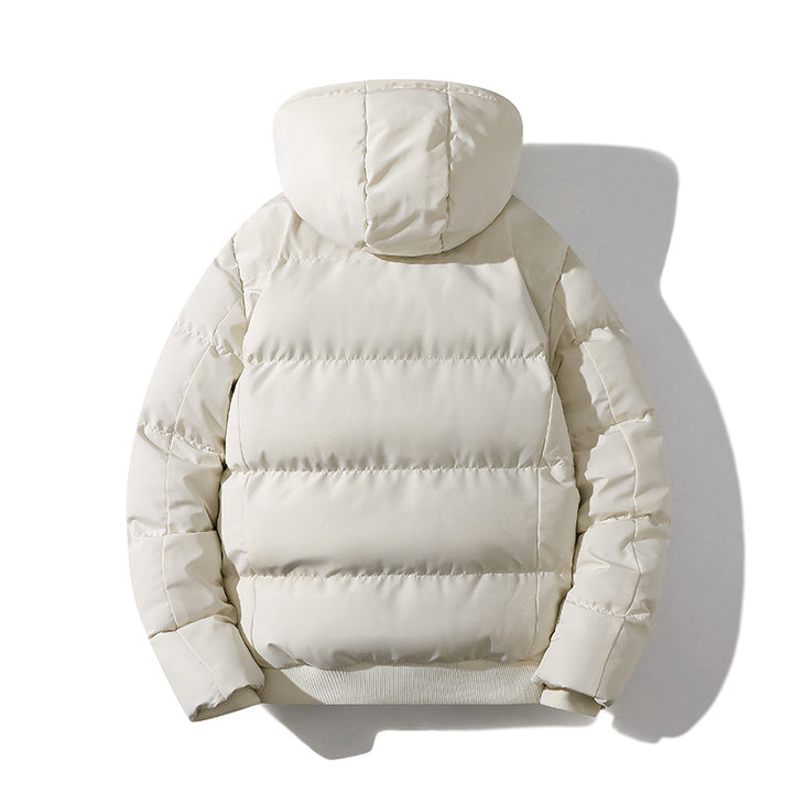 Herren Kurze Thermo-Steppjacke mit Kapuze, mattierter Oberfläche & Kontrastreißverschlüssen Echoarchiv