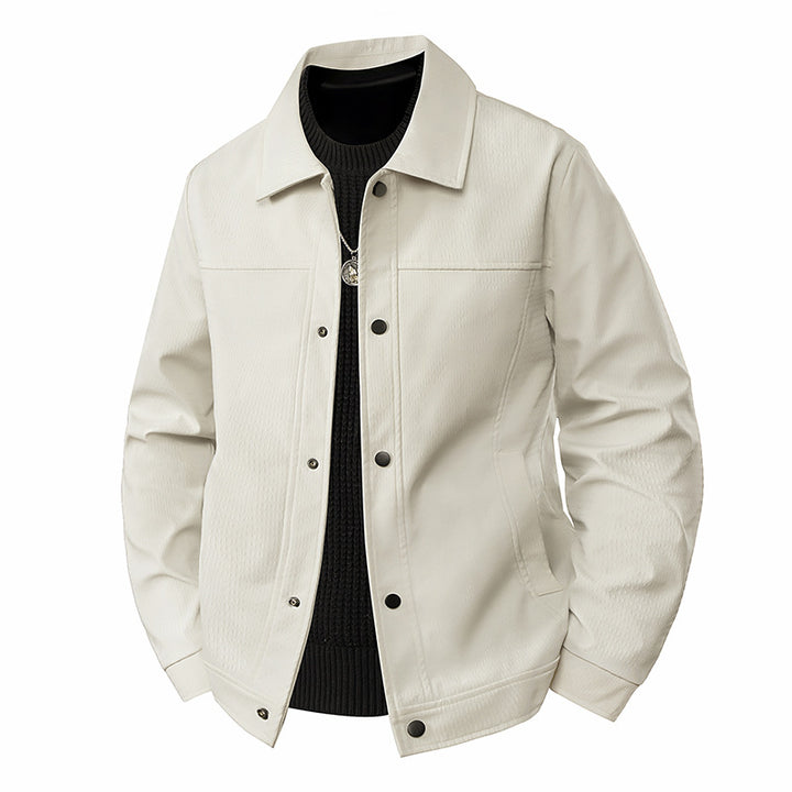 Herren Leichte Übergangsjacke im Worker-Stil mit mikrostrukturierter Twill-Optik und Druckknopfleiste Echo Archiv