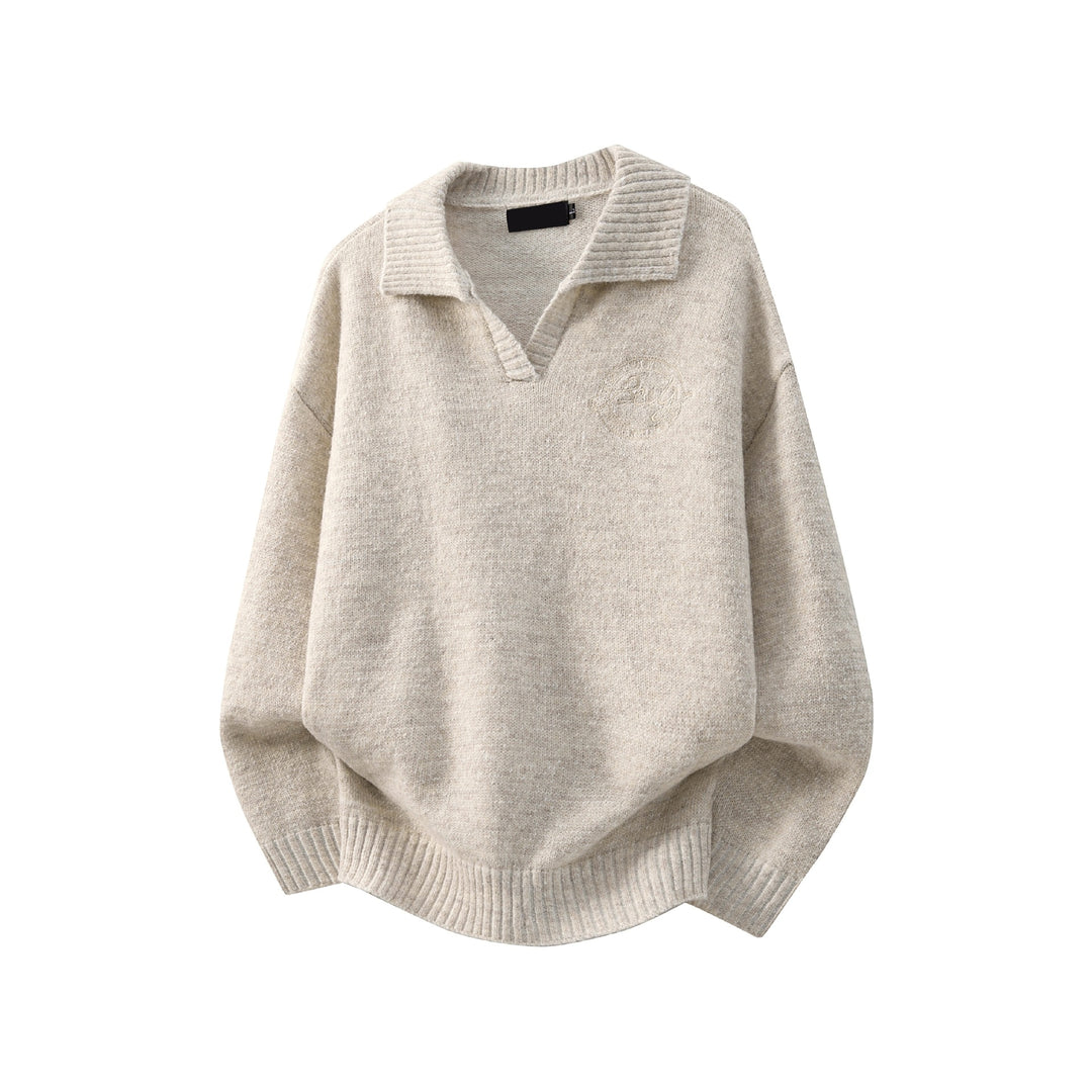 Damen Modischer Grobstrickpullover mit V-Ausschnitt Echoarchiv