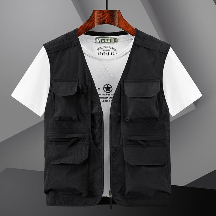 Herren Utility Outdoor-Weste mit Mehrfachtaschen und Frontreißverschluss – Marzano