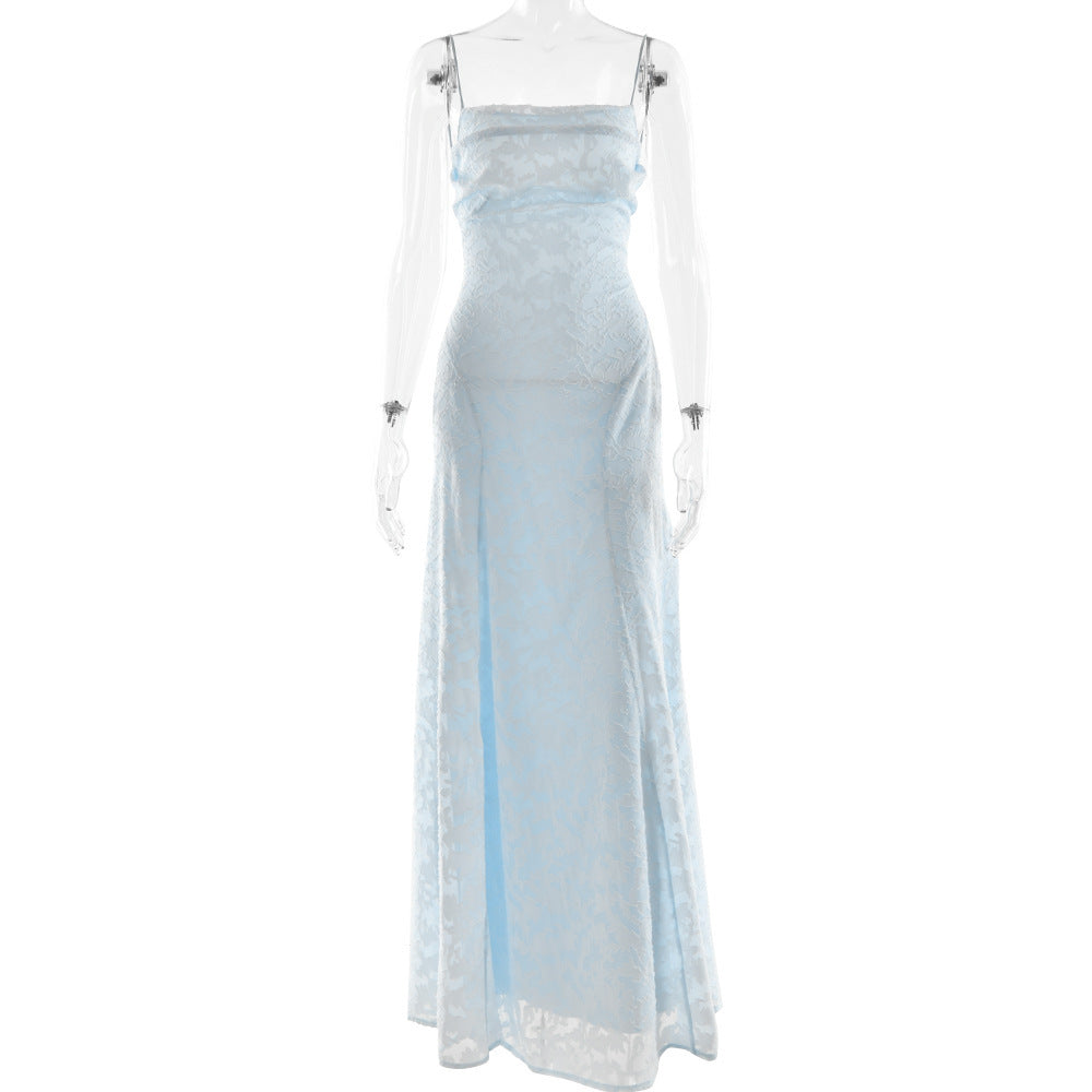 Damen Maxikleid mit floralem Spitzenmuster und schwingendem Rock Echo Archiv