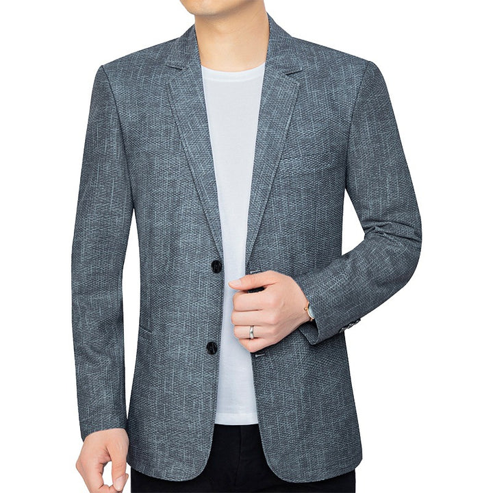 Herren Unstrukturiertes Slim-Fit Sakko mit leichtem Stretch und halber Innenfütterung – Tianoro