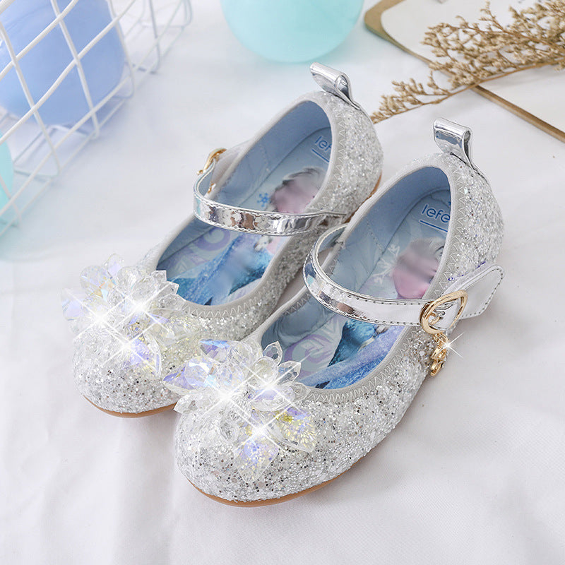 Mädchen Glitzernde Ballerina-Sandalen mit Blumenapplikationen Echo Archiv