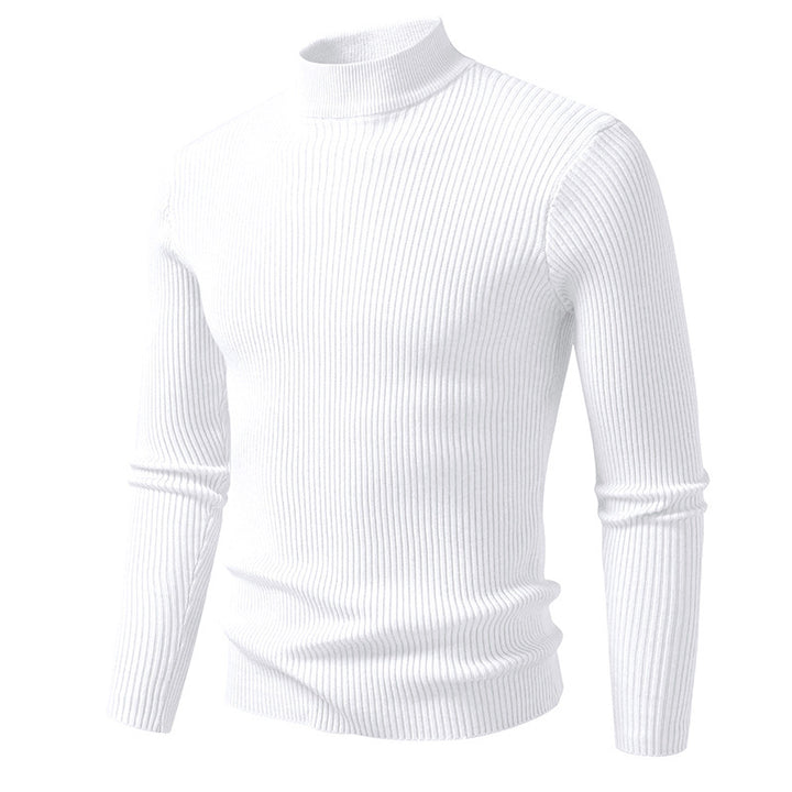 Herren eleganter Rollkragenpullover aus feinem Rippstrick Echoarchiv