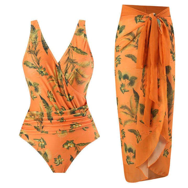 Damen Badeset mit floralem Wickelrock und Einteiler Echo Archiv