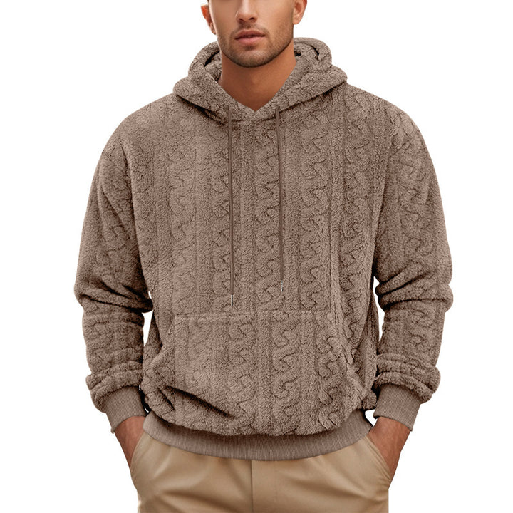Herren Kuscheliger Hoodie mit innovativer Teddy-Optik und praktischen Eingrifftaschen Echoarchiv