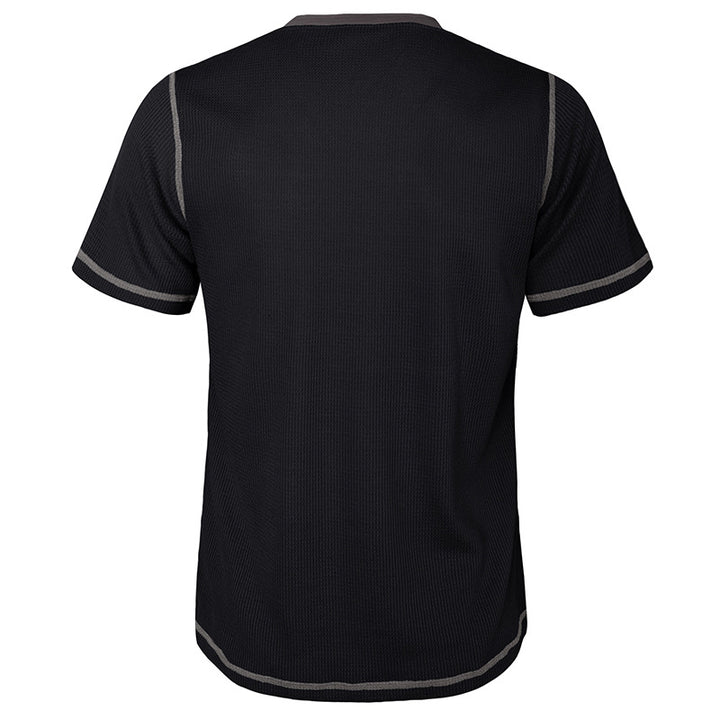 Herren Kurzarm-Henley-Shirt mit kontrastierenden Designelementen Echoarchiv