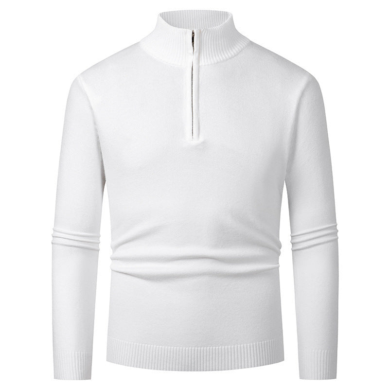 Herren Strickpullover mit hohem Kragen und halbem Reißverschluss Echoarchiv