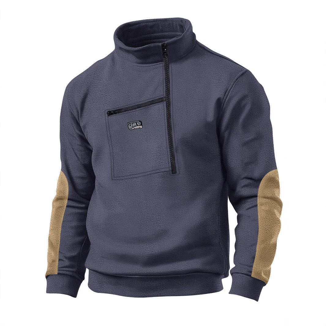 Herren kuscheliger Fleece-Pullover mit praktischem Reißverschluss Echoarchiv