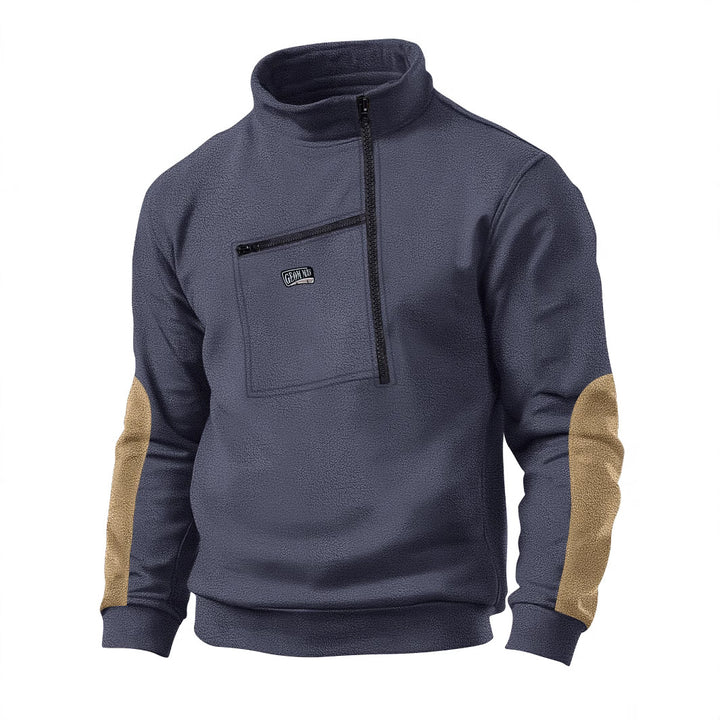 Herren kuscheliger Fleece-Pullover mit praktischem Reißverschluss Echoarchiv