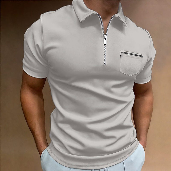 Herren Poloshirt mit modischem Reißverschluss und praktischer Brusttasche Echoarchiv