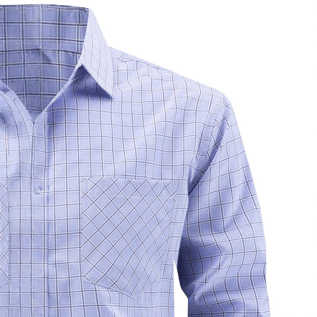 Herren elegantes Langarmhemd mit modernem Karodesign Echoarchiv