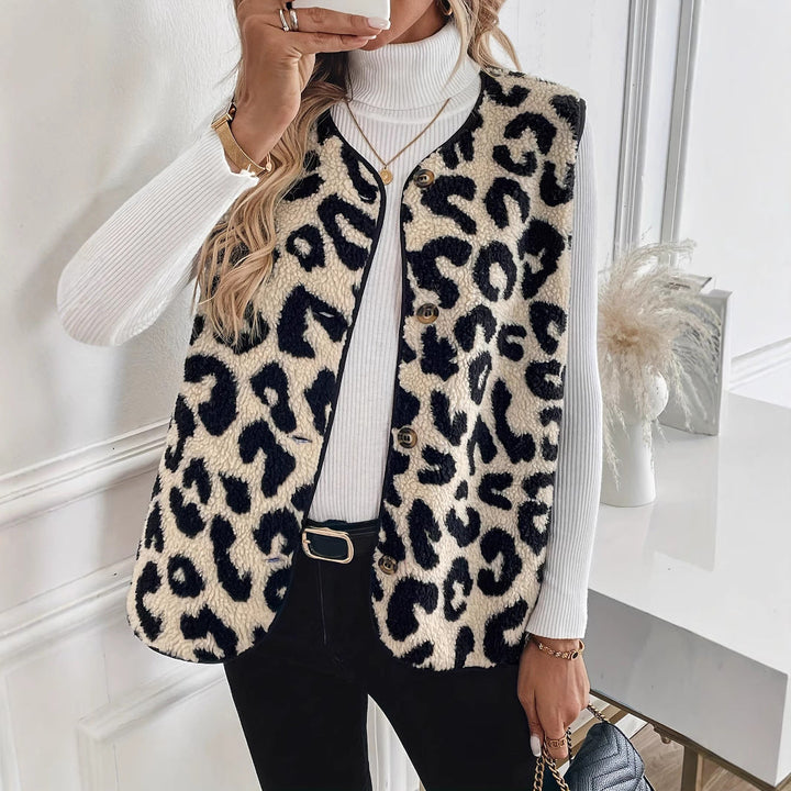 Damen Kuschelige Leo-Fleece-Weste Echoarchiv