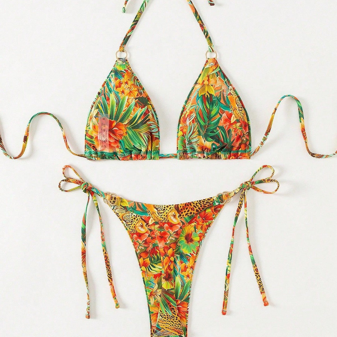 Damen Triangel-Bikini mit exotischem Dschungelmotiv Echo Archiv