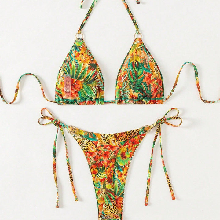 Damen Triangel-Bikini mit exotischem Dschungelmotiv Echo Archiv