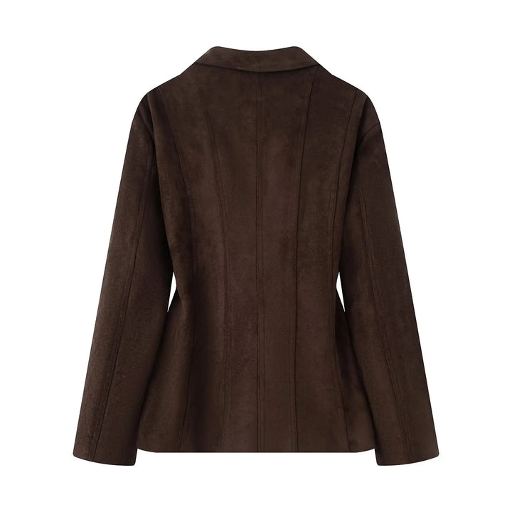 Damen nan taillierter Velours‑Optik Blazer mit Wiener Nähten und Pattentaschen Echo Archiv
