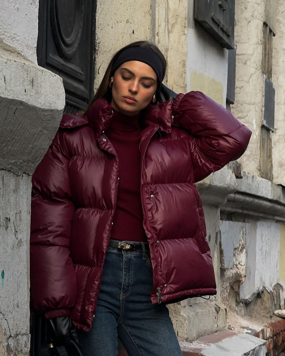 Damen Steppjacke mit voluminösem Schnitt und hohem Kragen Echoarchiv