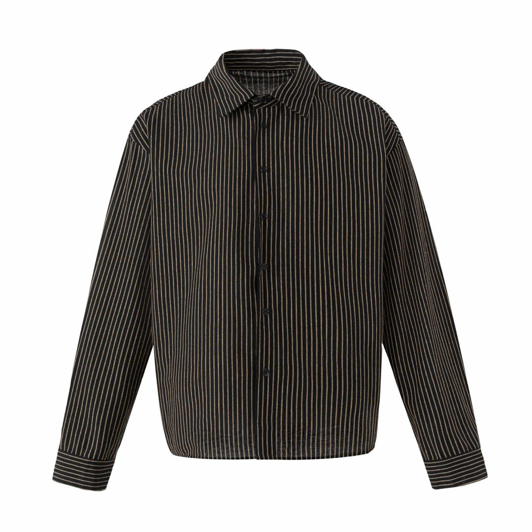 Damen Oversize-Hemdbluse mit feinen Streifen und Kentkragen Echoarchiv