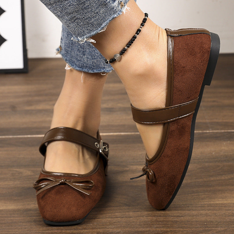 Damen Ballerinas mit Leopardenmuster, verstellbarem Mary-Jane-Riemen und dekorativer Schleife – Lioré