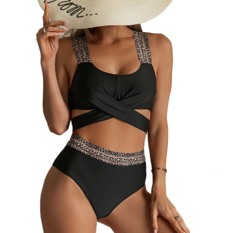 Damen Hochgeschchnittener Bikini mit stilvollen Tiermotiv-Details Echo Archiv