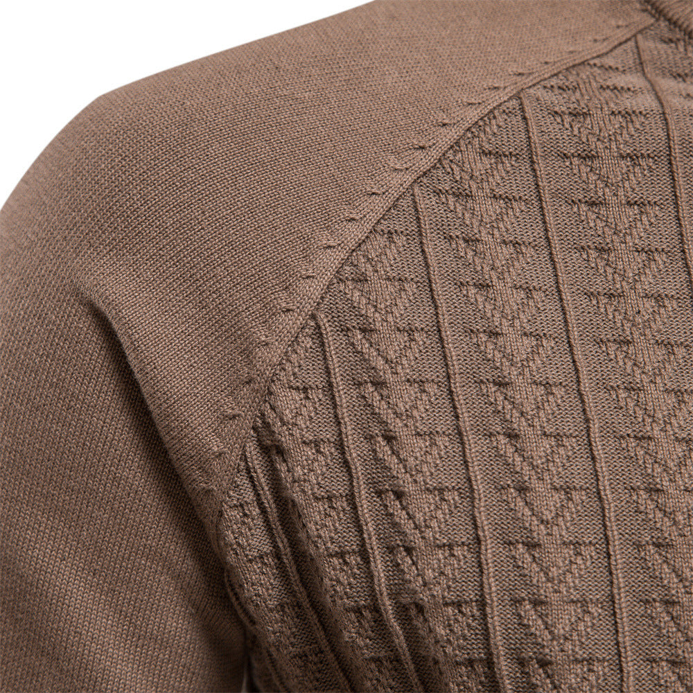 Herren Rollkragenpullover mit strukturiertem Muster Echoarchiv