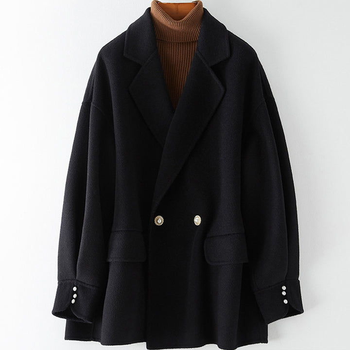 Damen Moderner Oversized Blazer mit Dekorativen Knöpfen Echoarchiv