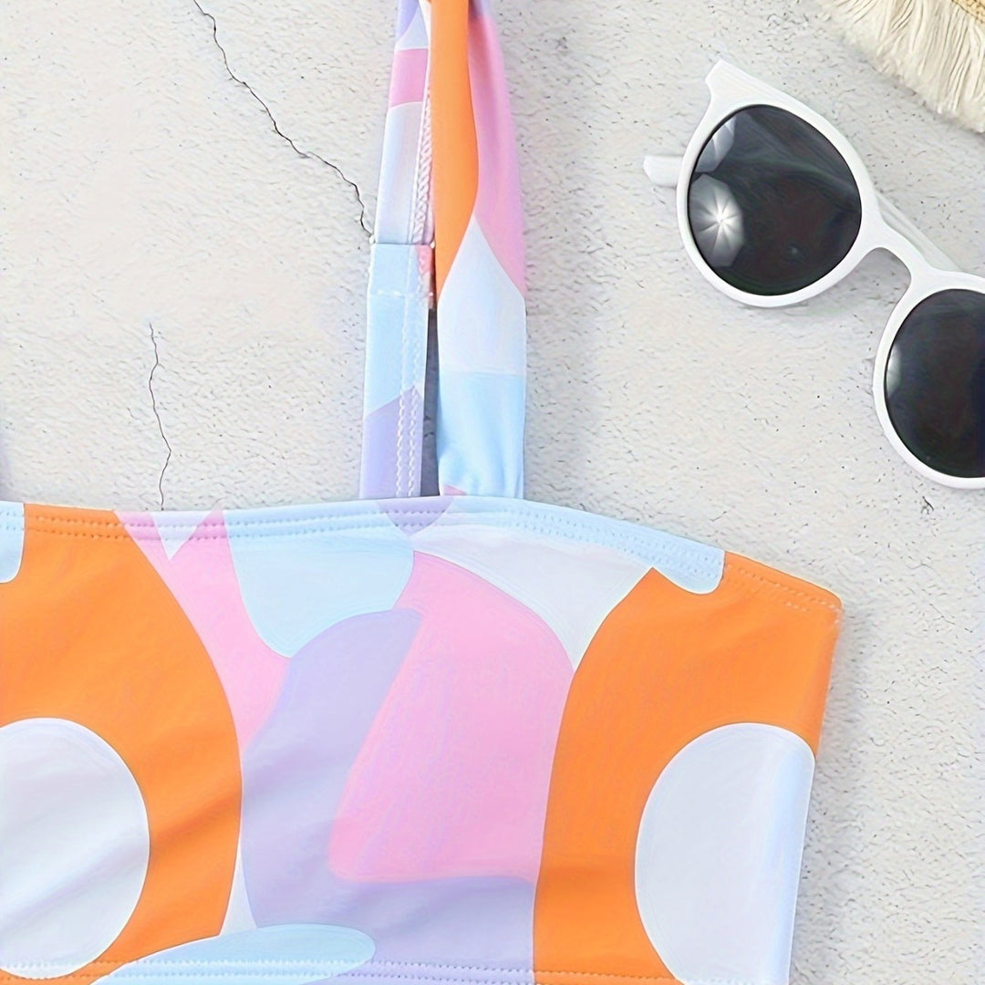 Damen Bikini-Set mit modischem grafischen Design und breiten Trägern Echo Archiv