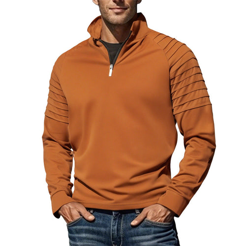 Herren Sportpullover mit stylischen Ripp-Details und halbem Reißverschluss Echoarchiv