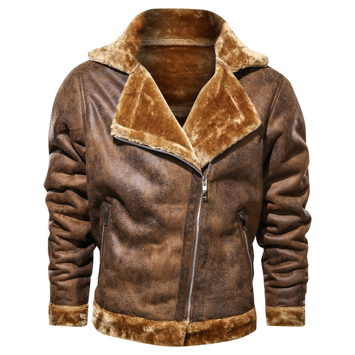 Herren Modische Bikerjacke mit Teddyfutter Echo Archiv