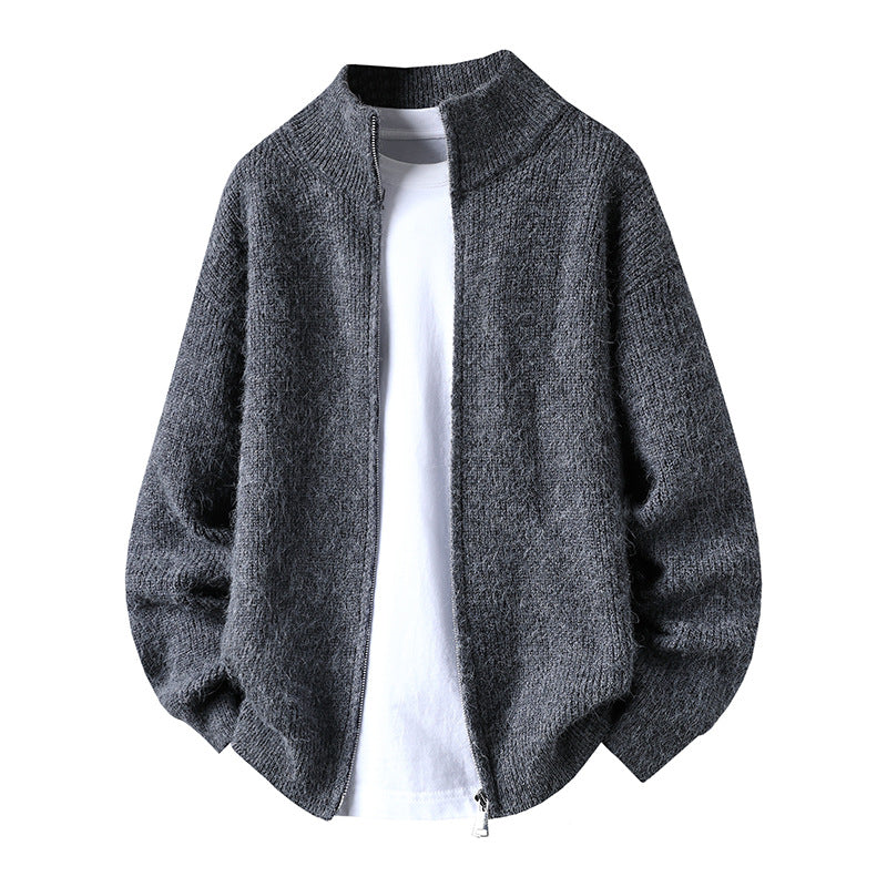 Damen Gemütliche Strickjacke mit Reißverschluss Echoarchiv