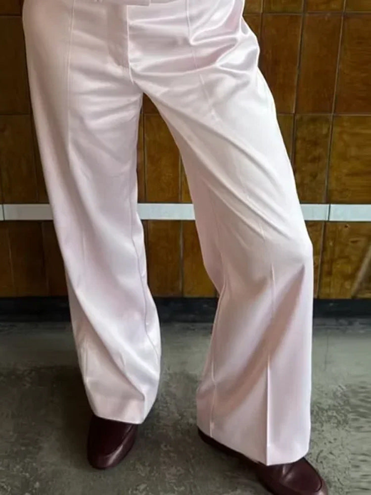 Damen High‑Waist Palazzo‑Hose mit Bügelfalte und weitem Bein Echoarchiv