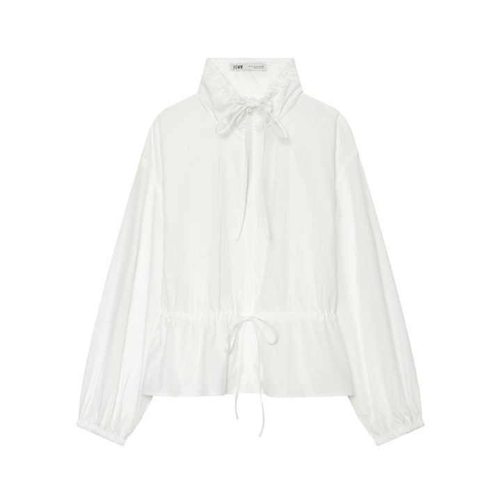 Damen Leichte Cropped Windjacke mit Tunnelzugkragen und Taillenraffung Echo Archiv