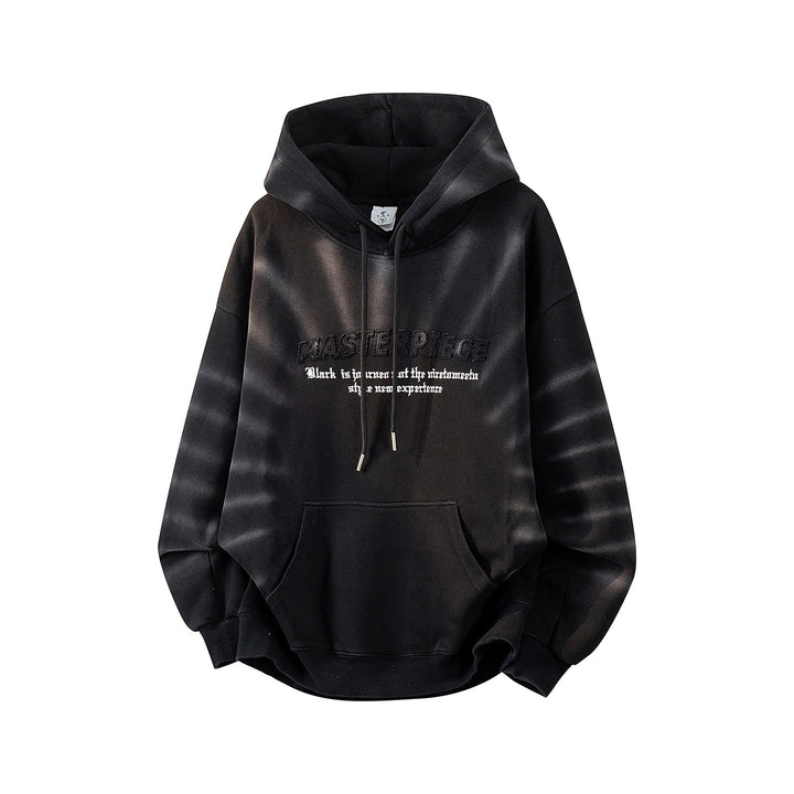 Unisex Oversize Kapuzenpullover mit handschriftlichem Grafik-Print, Kängurutasche & geripptem Saum Echoarchiv