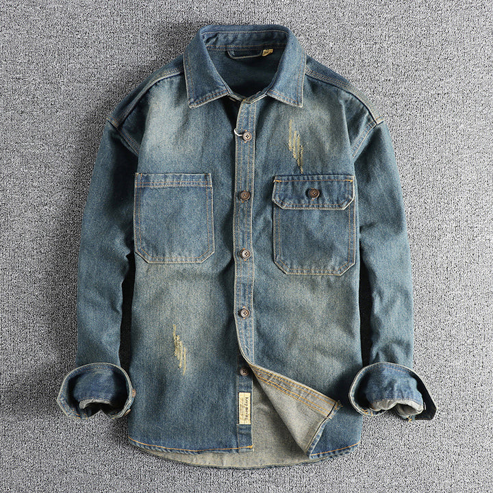 Herren Jeanshemd mit Pattentaschen und Vintage-Design Echoarchiv