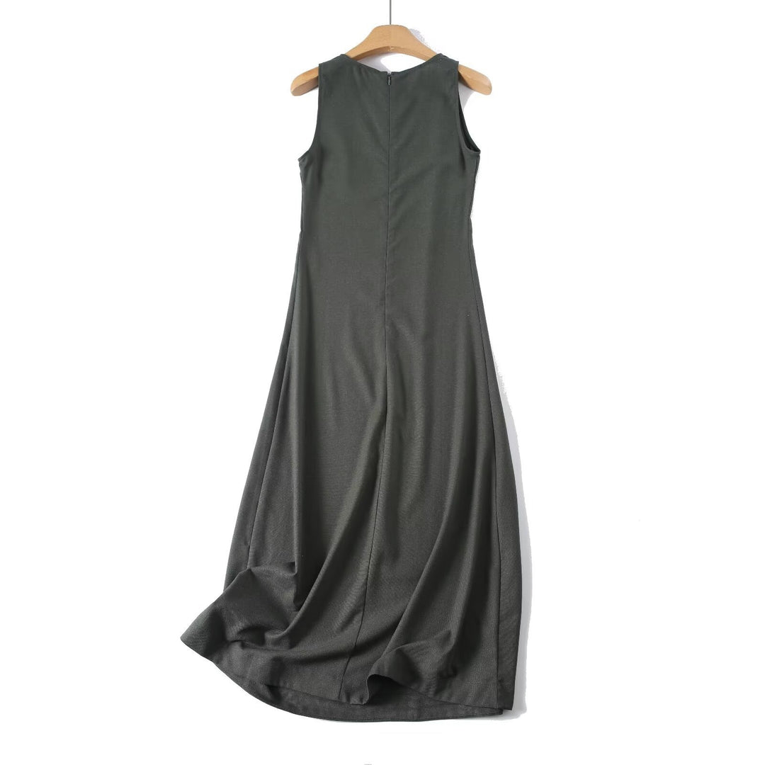 Damen ärmelloses Maxikleid mit elegantem Schnitt aus fließendem Stoff Echo Archiv