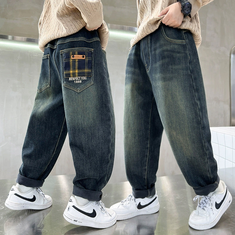 Herren baggy Jeans mit kreativen Taschen Echo Archiv