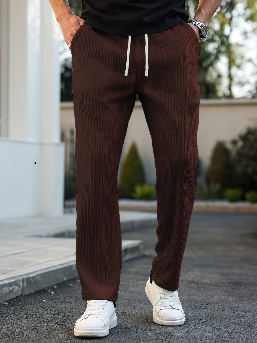 Herren Sportliche Freizeithose mit elastischem Bund und seitlichen Taschen Echo Archiv