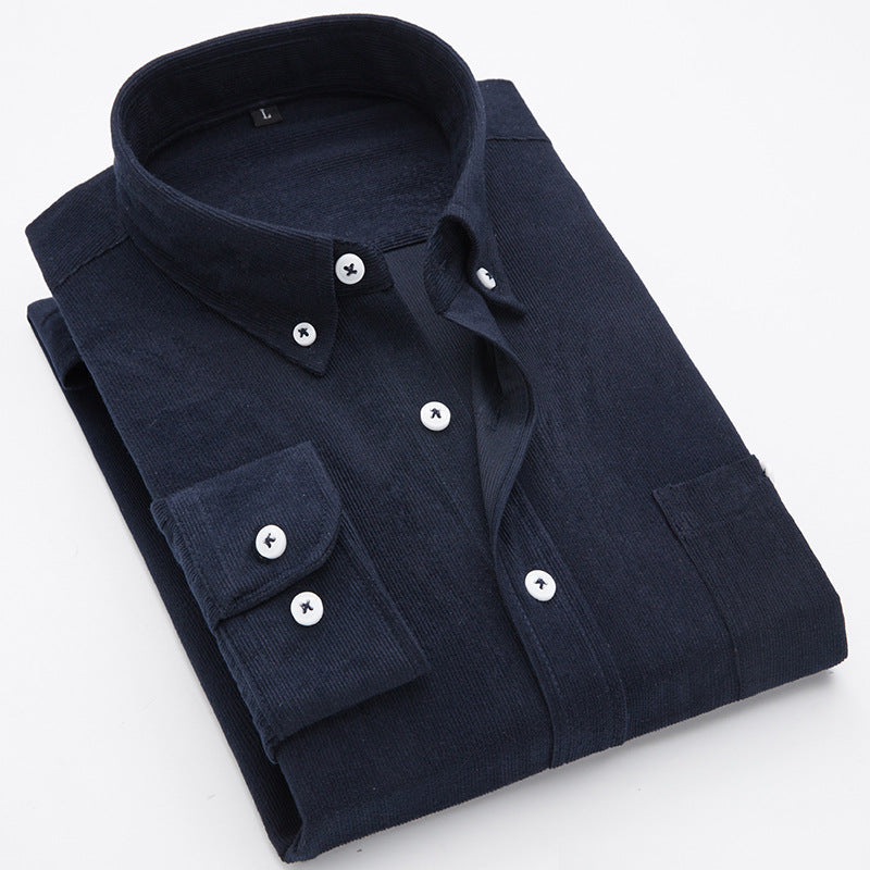 Herren Cord-Hemden mit button-down Kragen und aufgesetzter Brusttasche Echoarchiv