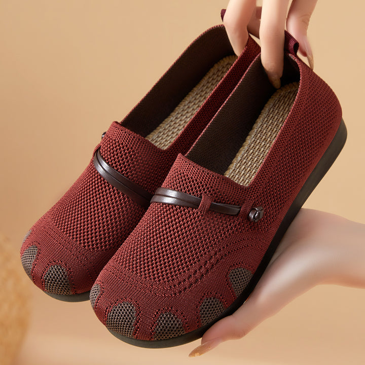 Damen nan gestrickter Komfort-Slipper mit Zehenoptik, elastischem Einstieg und stoßdämpfender EVA-Sohle Echo Archiv
