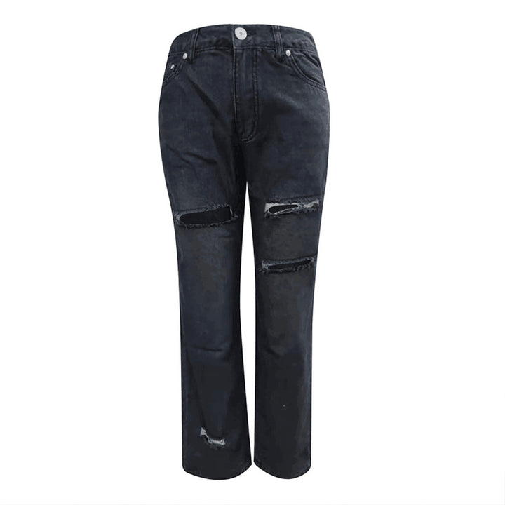 Damen modische Destroyed Jeans im lässigen Schnitt mit hohen Taschen und einzigartigen Details Echo Archiv