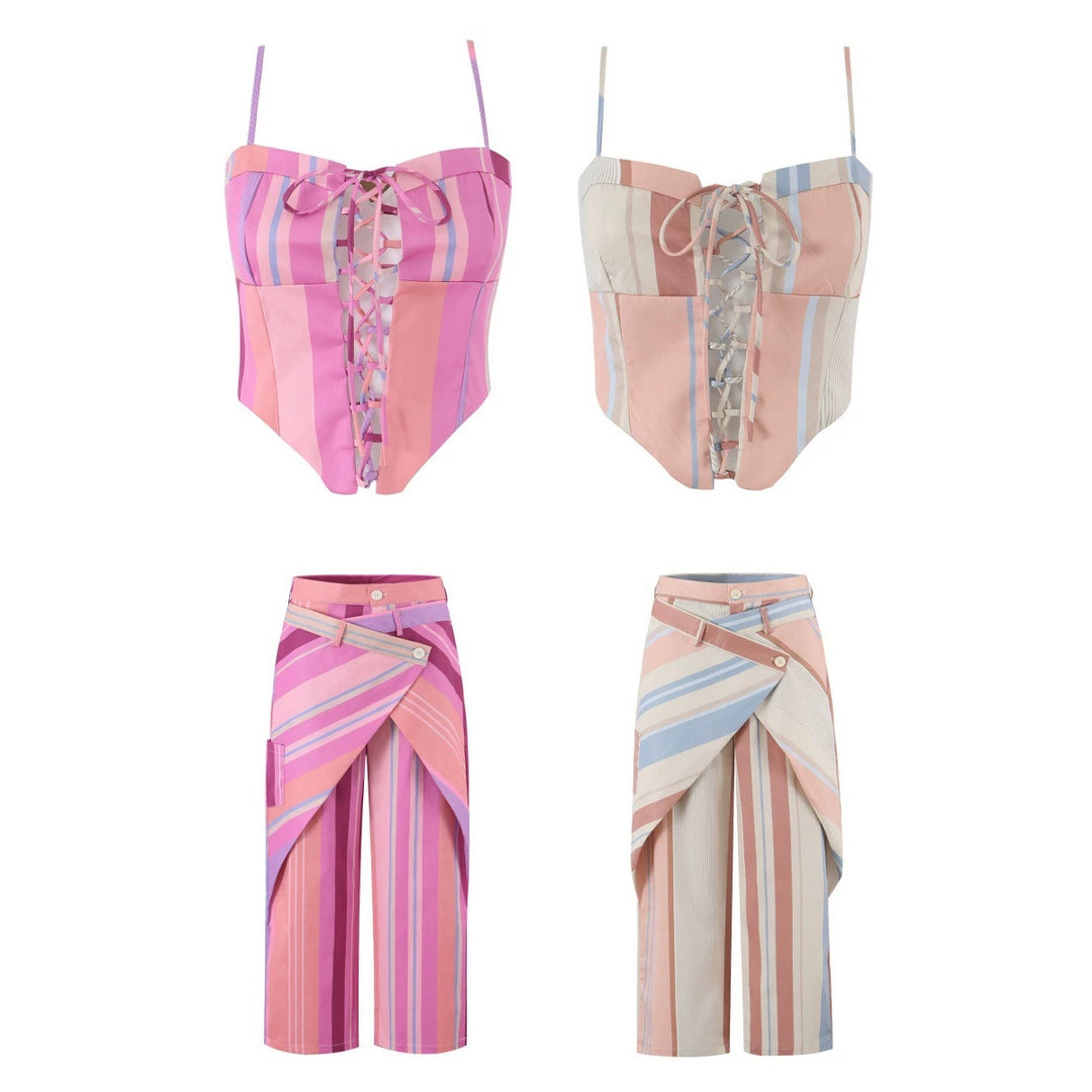 Damen Wickel-Hose mit weitem Bein und asymmetrischem Überwurf Echo Archiv