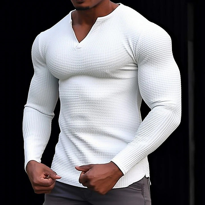 Herren Langarmshirt mit strukturiertem Design Echoarchiv
