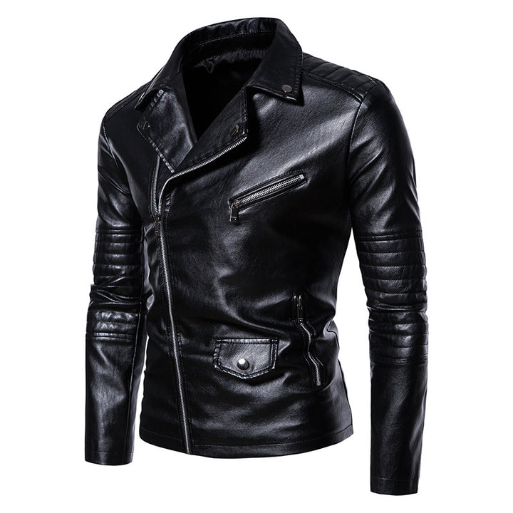 Herren stylische Bikerjacke mit asymmetrischem Reißverschluss und praktischen Taschen Echoarchiv