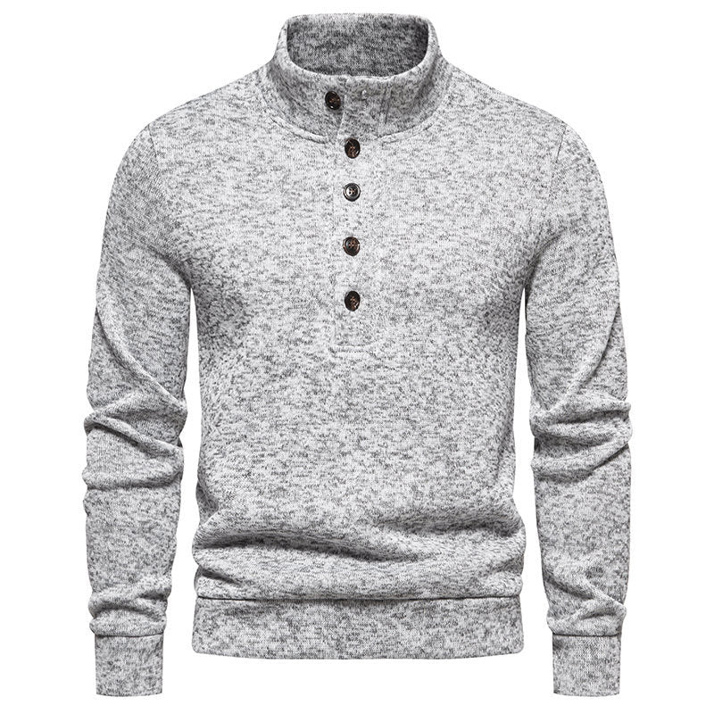 Herren gemütlicher Stehkragenpullover aus weichem Strickmaterial Echoarchiv
