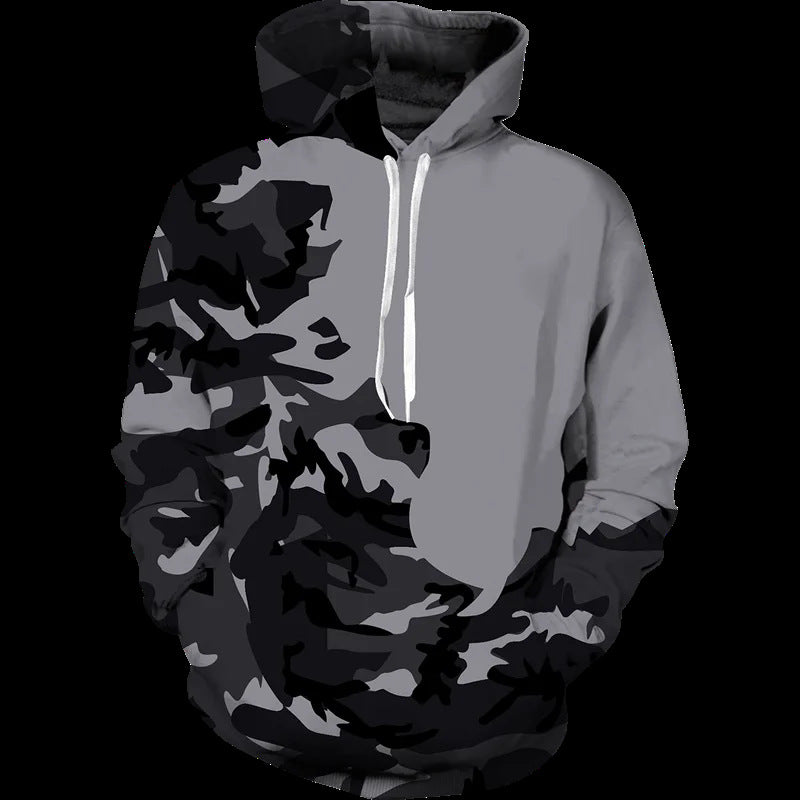 Damen Lässiger Kapuzenpullover mit Camouflage-Design Echoarchiv