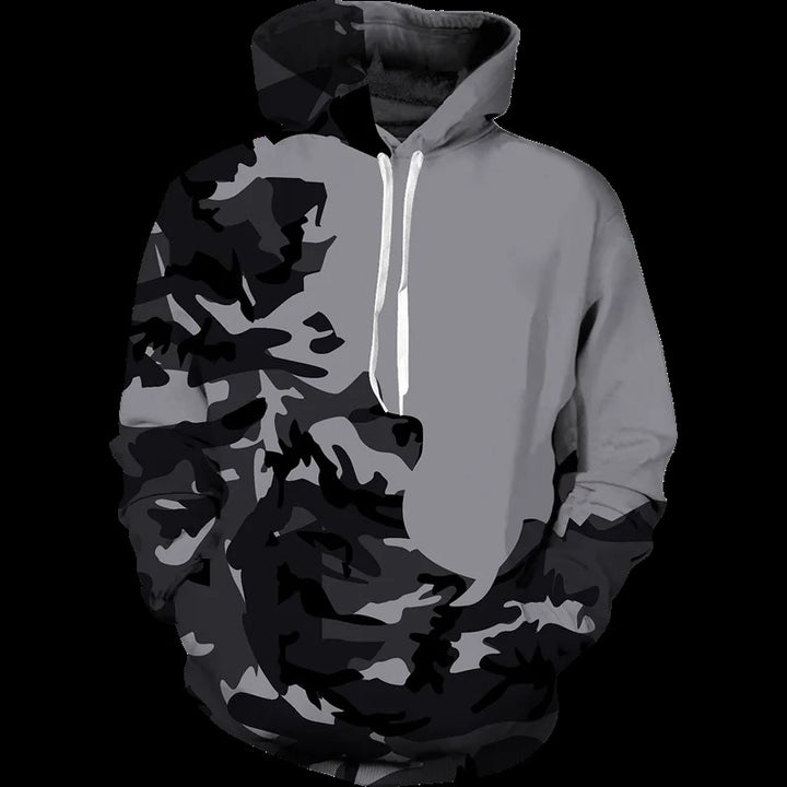 Damen Lässiger Kapuzenpullover mit Camouflage-Design Echoarchiv