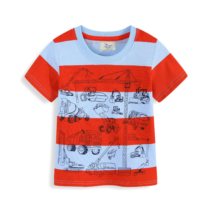 Jungen T-Shirt mit buntem Baustellenfahrzeug-Motiv Echo Archiv